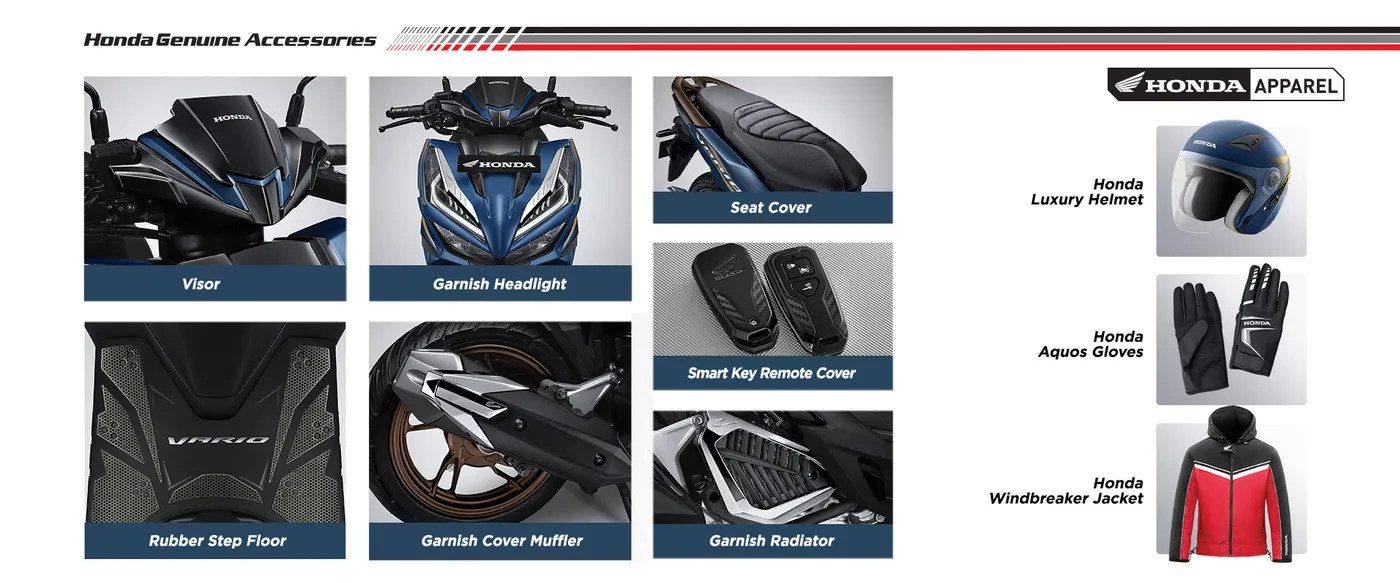 aksesoris dan apparel vario 125